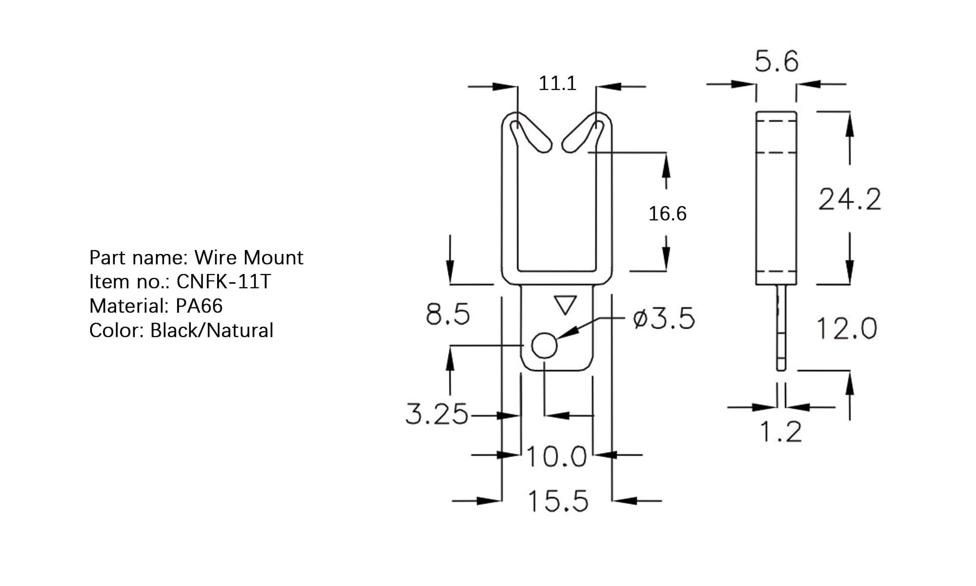 Plastic Wire Mount CNFK-11T